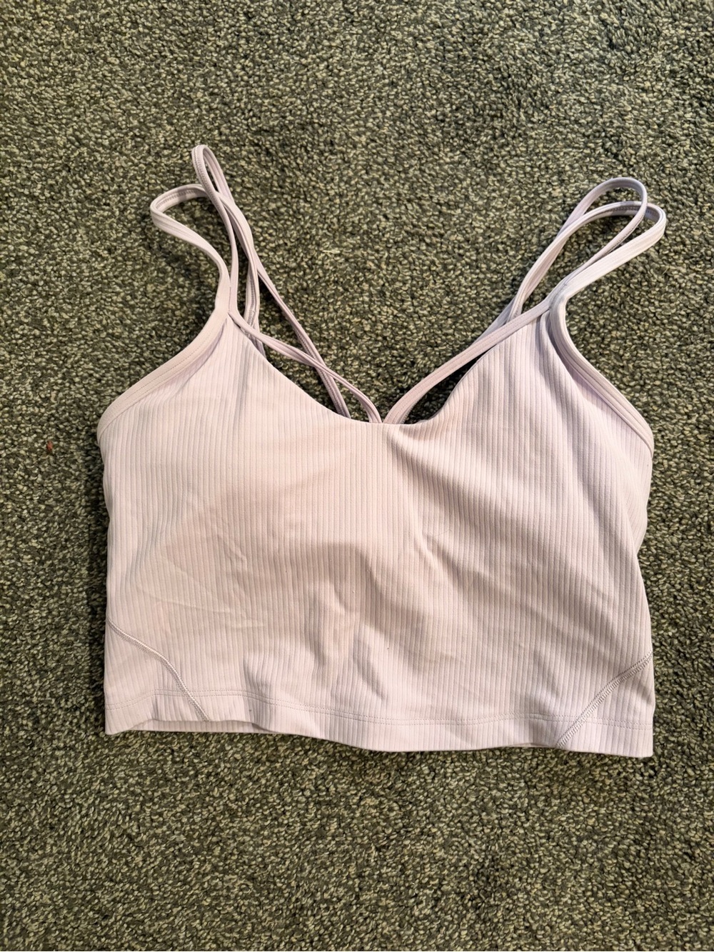 lululemon athletica Light Lavender Ribbed Strappy Sports Bralette